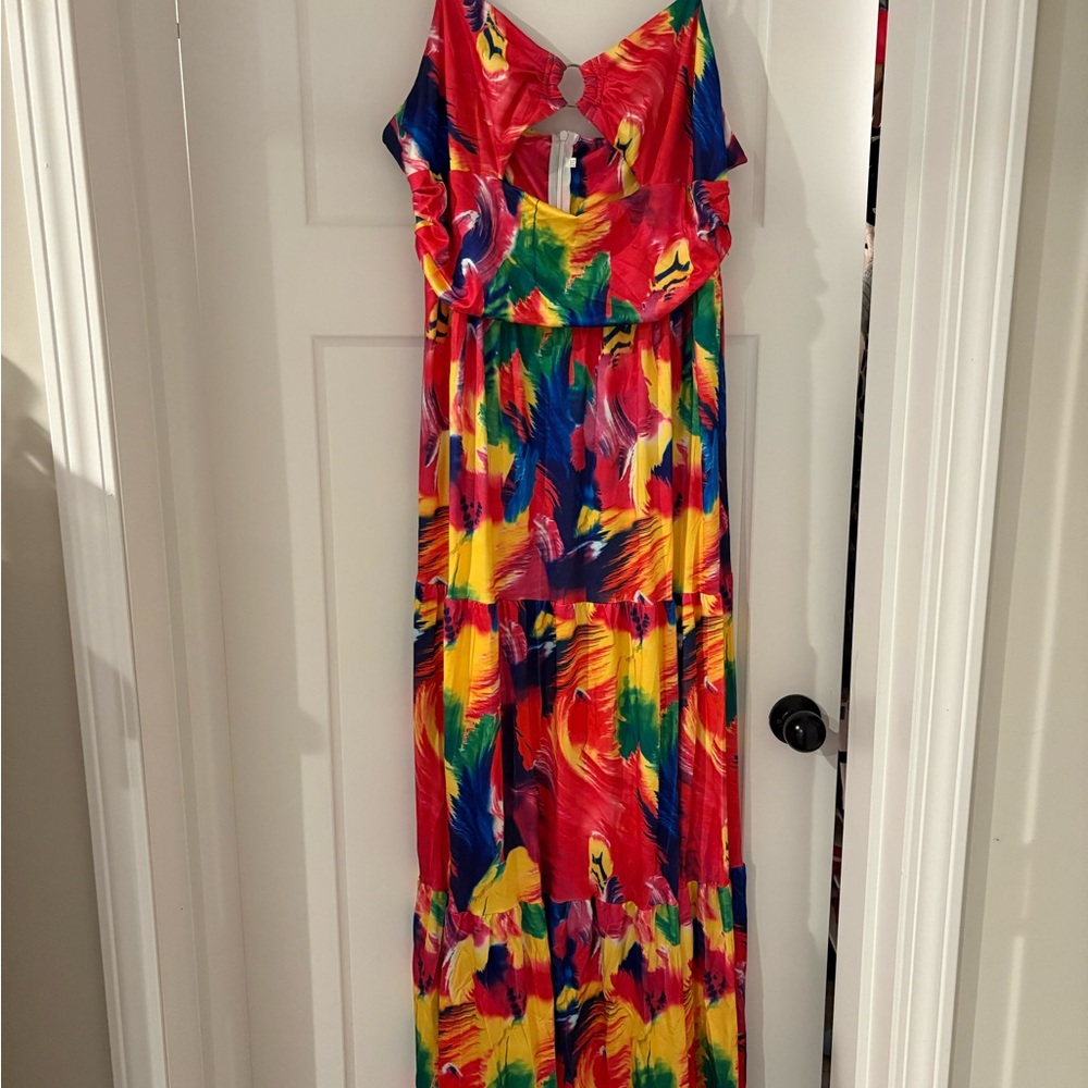 Vibrant Color Maxi Dress